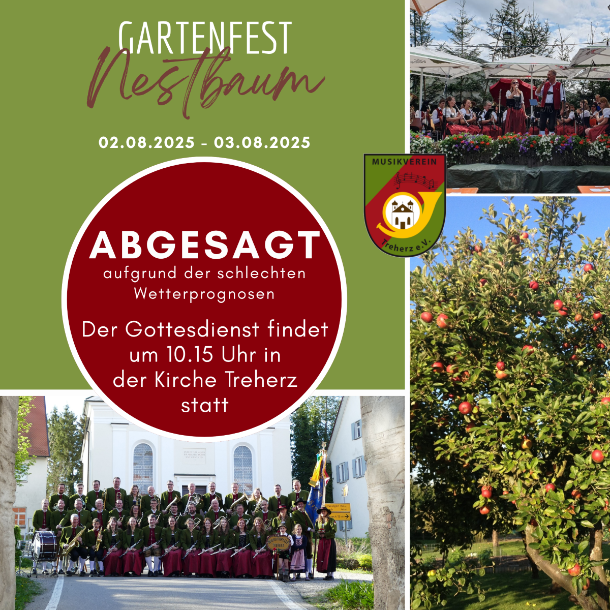 Gartenfest - Absage
